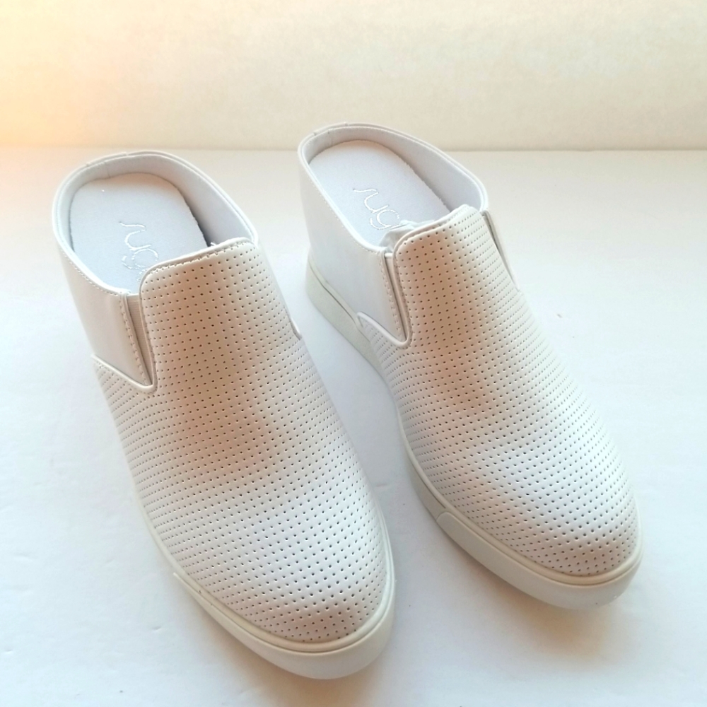 Sugar Kallie slip on wedge white sneakers womens multiple sizes NEW IN BOX